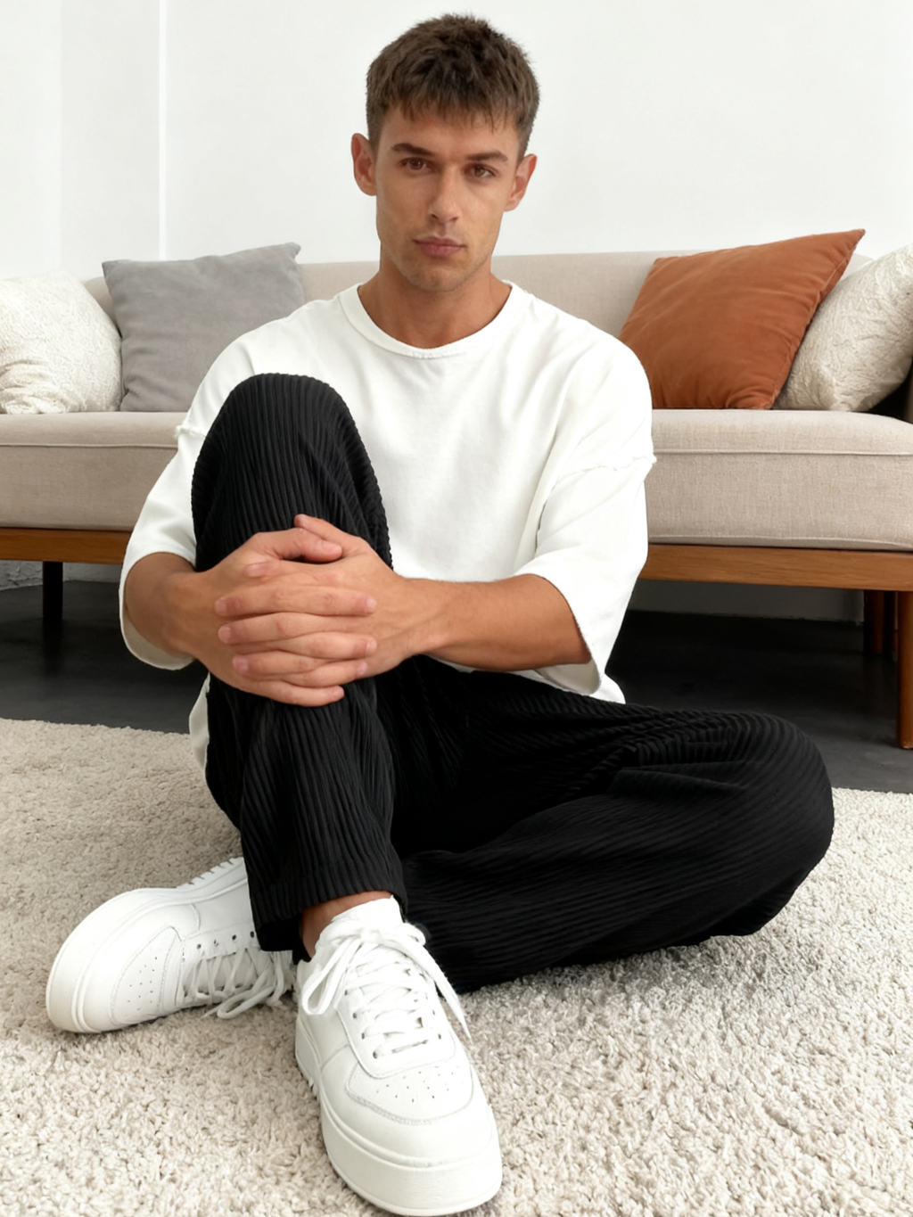 The "Rib-Tube" Baggy Trouser | Heavyweight Textured Knit