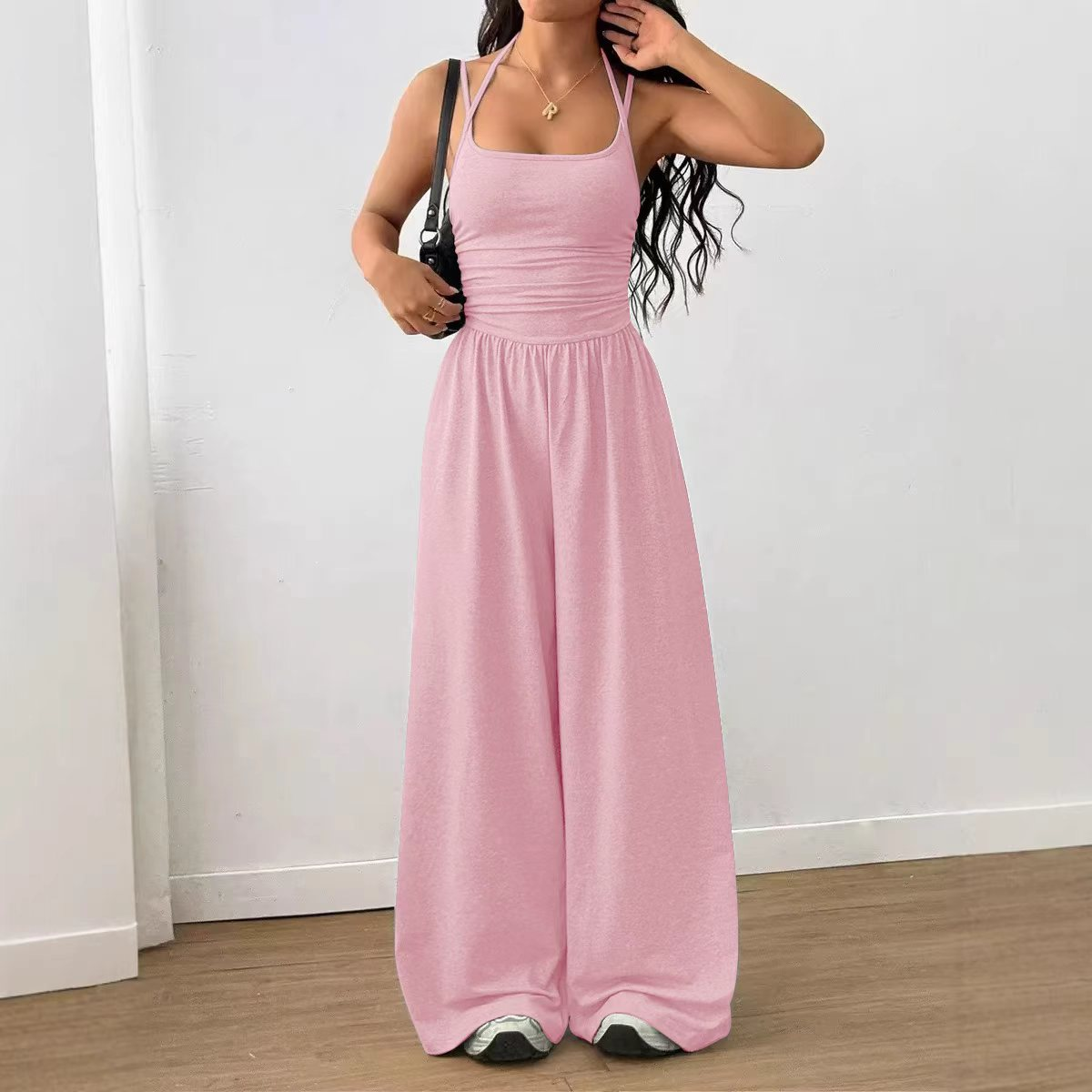 ☀️ Women's Summer Jumpsuit – Thin Straps, Fitted Waist, Wide Legs, Breathable and Slim Fit