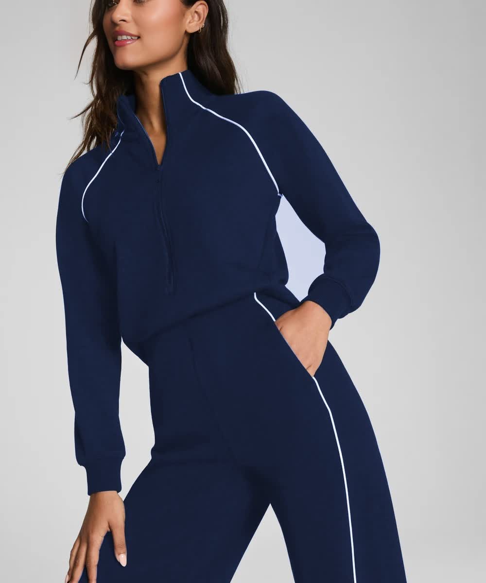 Everyday Pique Half-Zip Jumpsuit